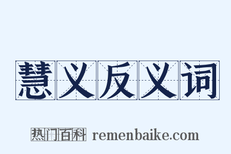 慧义反义词是什么意思的图片